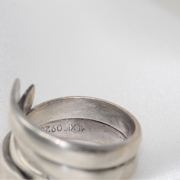 MEXICO Vintage Sterling Silver - Wrap-Around Modernist Ring - size 5.5 - Picture 3 of 5